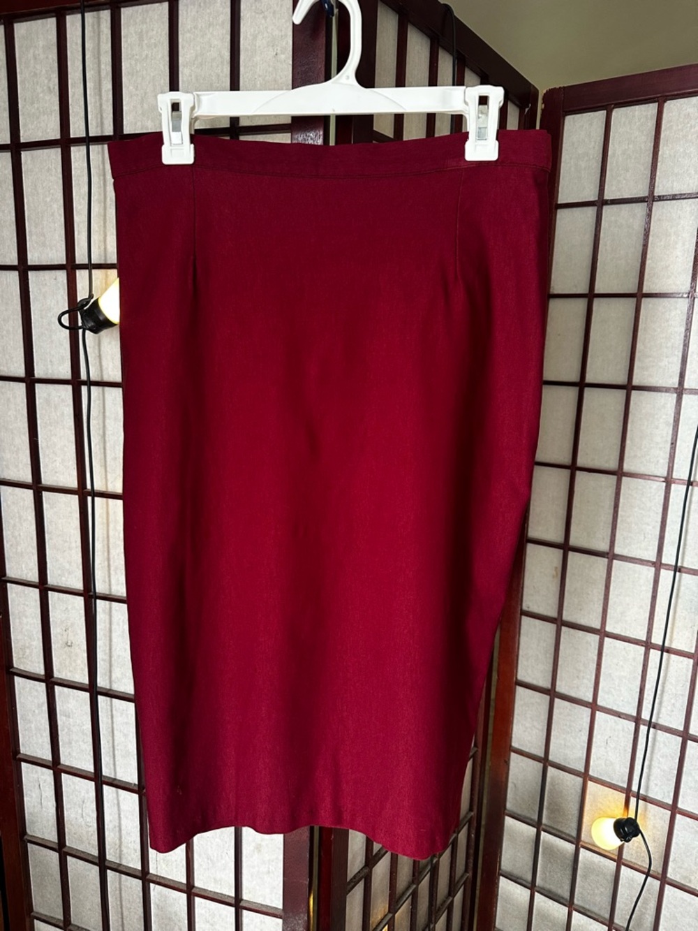 Dixiefried Women's Pencil Skirt in Wine Red